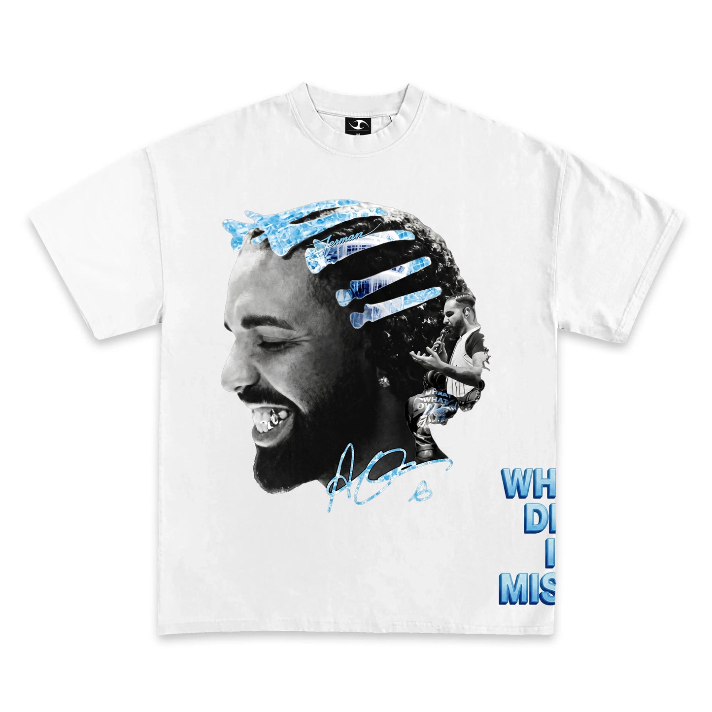 DRAKE ICEMAN FACE GRAPHIC T SHIRT ( WITH BACK PRINT )