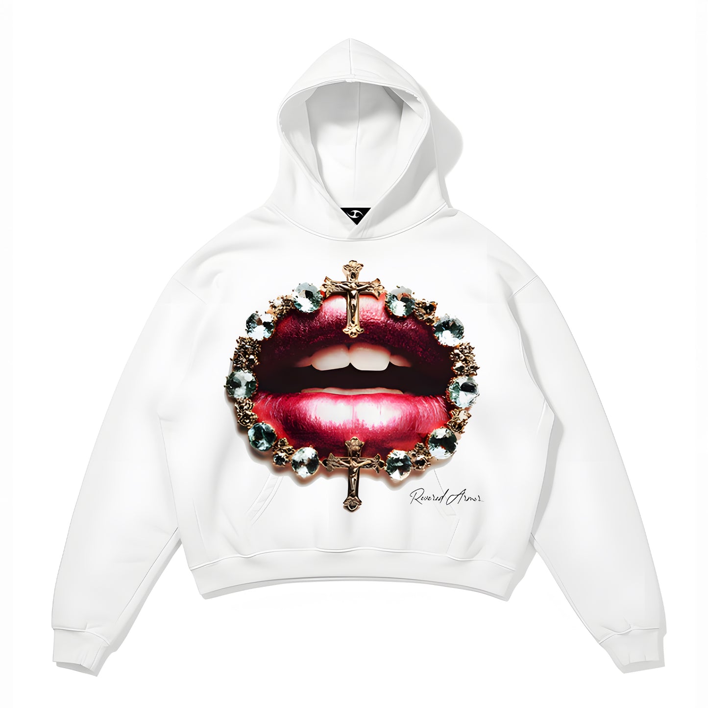 RED LIP GRAPHIC HOODIE